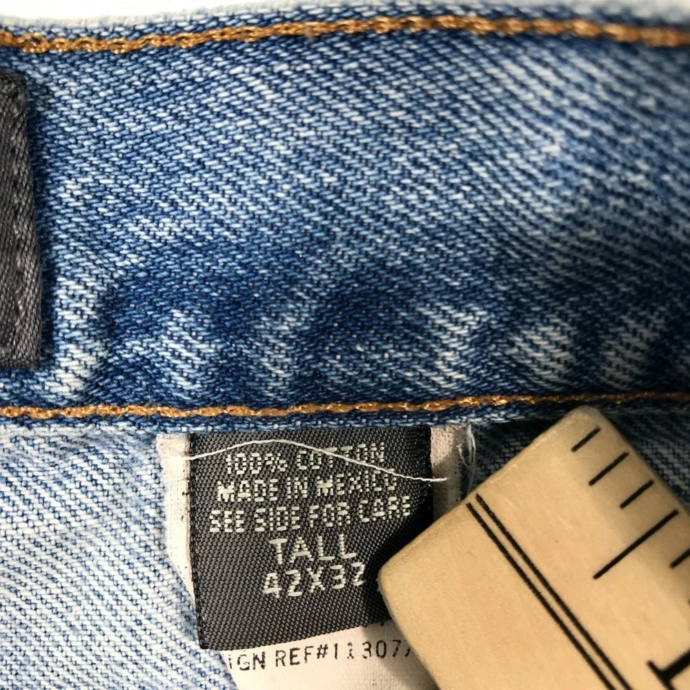 Vintage Eddie Bauer Relaxed Fit Jeans Men 42x32 Blue Grunge 100% Cotton Work Y2K